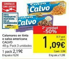 Carrefour Calamares en tinta o salsa americana calvo oferta