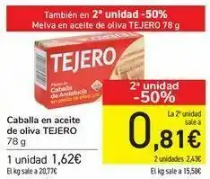 Carrefour Caballa en aceite de oliva tejero oferta