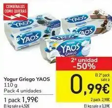 Carrefour Yogur griego yaos oferta