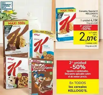 Carrefour En todos los cereales kellog's oferta