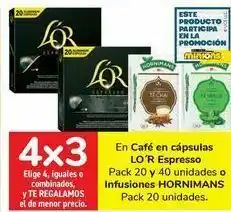 Carrefour En café en cápsulas lo'r espresso o infusiones hornimans oferta
