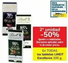 Carrefour En todas las tabletas lindt excellence oferta