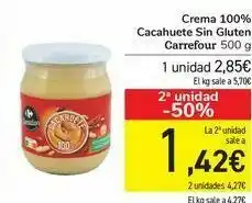 Carrefour Crema 100% cacahuete sin gluten carrefour oferta