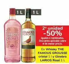 Carrefour En whisky the famous grousse cristal y ginebra larios rosé oferta