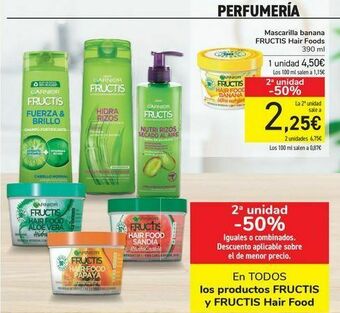 Carrefour En todos los productos fructis y fructis hair food oferta