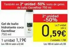 Carrefour Gel de baño hidratante coco carrefour oferta