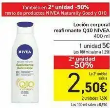 Carrefour Loción corporal reafirmante q10 nivea oferta