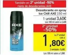 Carrefour Desodorantes en spray ice chill axe oferta