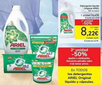 Carrefour En todos los detergentes ariel original líquido y cápsulas oferta