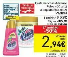 Carrefour Quitamanchas advance polvo o líquido vanish oferta