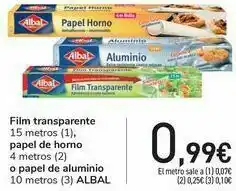 Carrefour Film transparente, papel de horno o papel de aluminio albal oferta