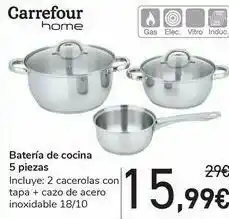 Carrefour Batería de cocina 5 piezas oferta