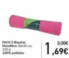 Carrefour Pack 5 bayetas microfibra 100% poliéster oferta