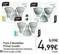Carrefour Pack 3 bombillas primer leader oferta