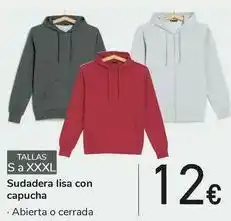 Carrefour Sudadera lisa con capucha oferta