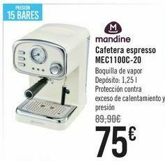 Carrefour Mandine cafetera espresso mec1100c-20 oferta