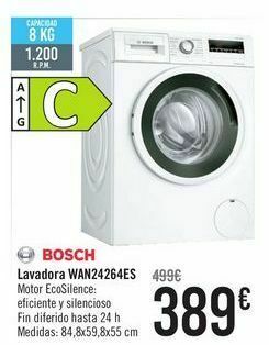 Carrefour Bosch lavadora wan2426es oferta