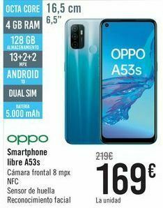 Carrefour Oppo smartphone libre a53s oferta