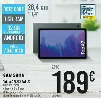 Carrefour Samsung tablet galaxy tab a7 oferta