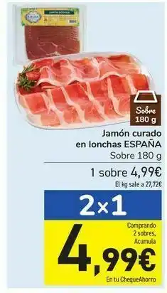 Jamón curado en lonchas españa