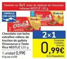 Nike Chocolate con leche extrafino relleno de trocitos de galleta dinosaurus o tosta rica nestlé oferta