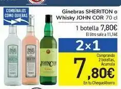Ginebra sheriton o whisky john cor