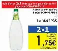 Refresco con gas de limón schweppes