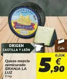 Queso mezcla semicurado granja la luz