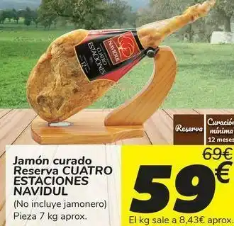 Jamón curado reserva cutrao estaciones navidul