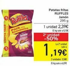 Patatas fritas ruffles jamón