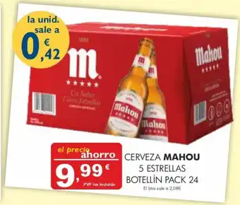 Supermercados La Despensa Mahou Cerveza 5 Estrellas Botellín Pack 24 oferta