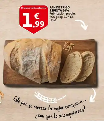 Alcampo Pan de Trigo Espelta 64% 400 g oferta