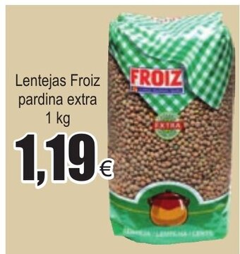 FROIZ Lentejas Froiz pardina extra 1kg oferta