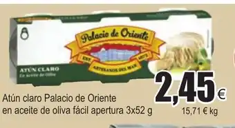 FROIZ Atún claro Palacio de Oriente en aceite de oliva fácil apetura 3 x 52g oferta