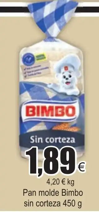 FROIZ Bimbo Pan molde sin corteza 450g oferta