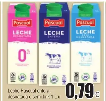 FROIZ Leche Pascual entera, desnatada o semi brik 1l u oferta