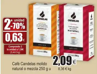 FROIZ Cefé candelas molido natural o mezcla 250g u oferta