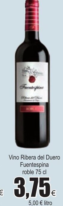 FROIZ Vino Ribera del Duero Fuentespina roble 75cl oferta