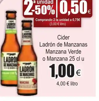 FROIZ Cider Ladrón de Manzanas Manzana Verde o manzana 25cl u oferta