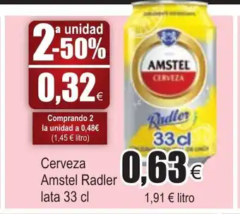 FROIZ Cerveza Amstel Radler lata 33cl oferta