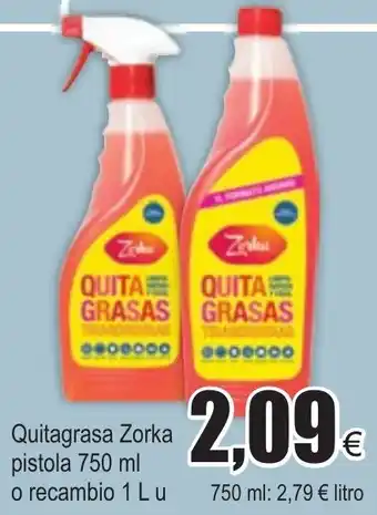 FROIZ Quitagrasa Zorka pistola 750ml o recambio 1l u oferta