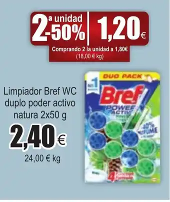 FROIZ Limpiador Bref WC duplo poder Activo natura 2 x 50g oferta