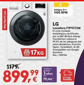 Worten Lg Lavadora F1p1cy2w oferta