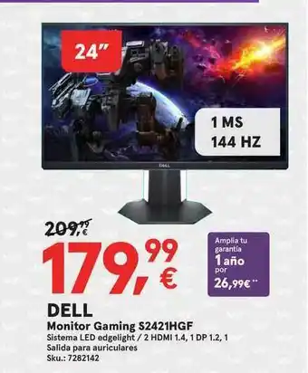 Worten Dell Monitor Gaming S2421hgf oferta