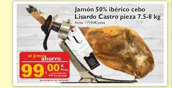 Supermercados La Despensa Jamón 50% Ibérico Cebo Lisardo Castro Pieze 7.5-8 Kg oferta