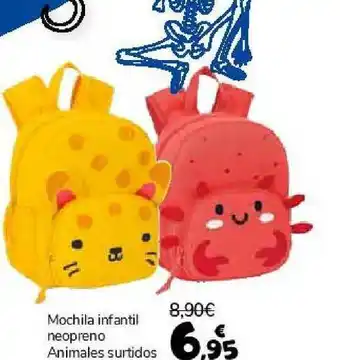 Carrefour Mochila Infantil Neopreno Animales Surtidos oferta