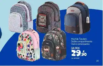 Carrefour Mochila Tandem Doble Compartimento Varios Estampados oferta
