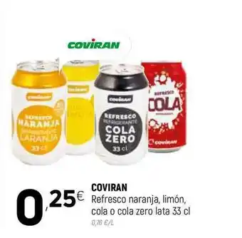Coviran Coviran Refresco Naranja Limón Cola O Cola Zero 33cl oferta