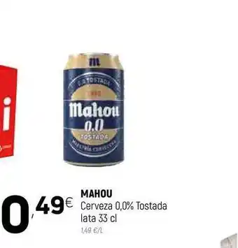 Coviran Mahou Cerveza 0,0% Tostada 33cl oferta