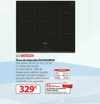 Alcampo Bosch Placa De Inducción Pu1j631bb2e oferta